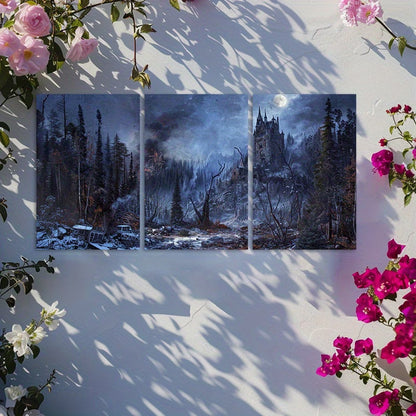 3pcs Fantasy Game Concept Art Wall Art Set Canvas Framed 60x90cm - High Quality Print 100% Australian Made Wall Canvas Ready to Hang