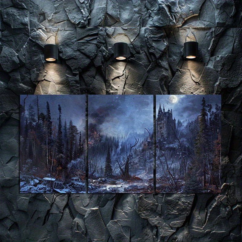 3pcs Fantasy Game Concept Art Wall Art Set Canvas Framed 60x90cm - High Quality Print 100% Australian Made Wall Canvas Ready to Hang