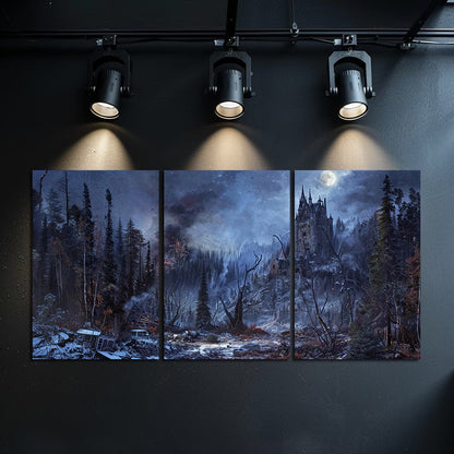 3pcs Fantasy Game Concept Art Wall Art Set Canvas Framed 40x60cm - High Quality Print 100% Australian Made Wall Canvas Ready to Hang