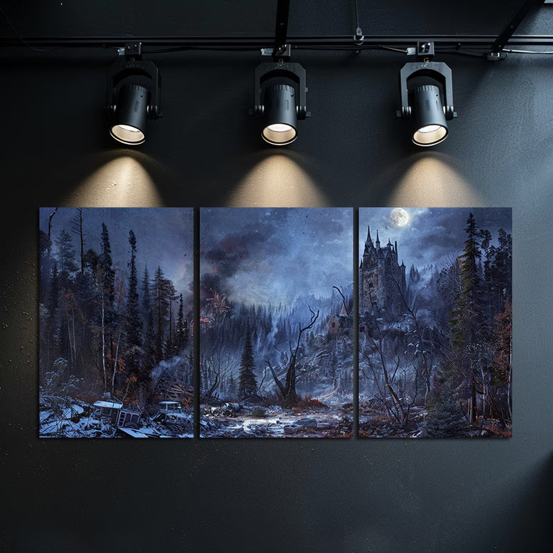 3pcs Fantasy Game Concept Art Wall Art Set Canvas Framed 60x90cm - High Quality Print 100% Australian Made Wall Canvas Ready to Hang