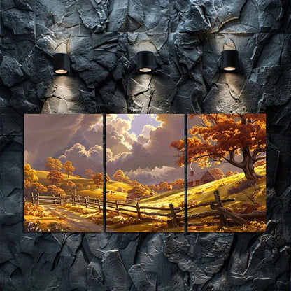 3pcs Thomas Hart Benton Countryside Wall Art Set Canvas Framed 50x70cm - High Quality Print 100% Australian Made Wall Canvas Ready to Hang