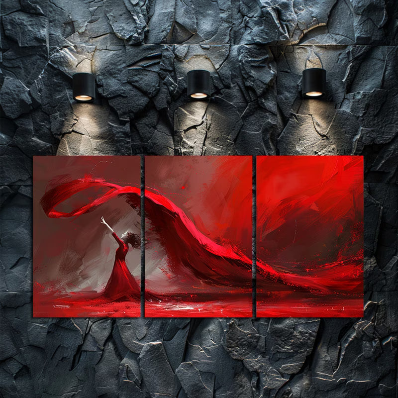 3pcs Dynamic Dance Oil Painting Wall Art Set Canvas Framed 60x90cm - High Quality Print 100% Australian Made Wall Canvas Ready to Hang - Bella Home Decor