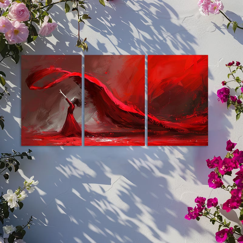 3pcs Dynamic Dance Oil Painting Wall Art Set Canvas Framed 60x90cm - High Quality Print 100% Australian Made Wall Canvas Ready to Hang - Bella Home Decor