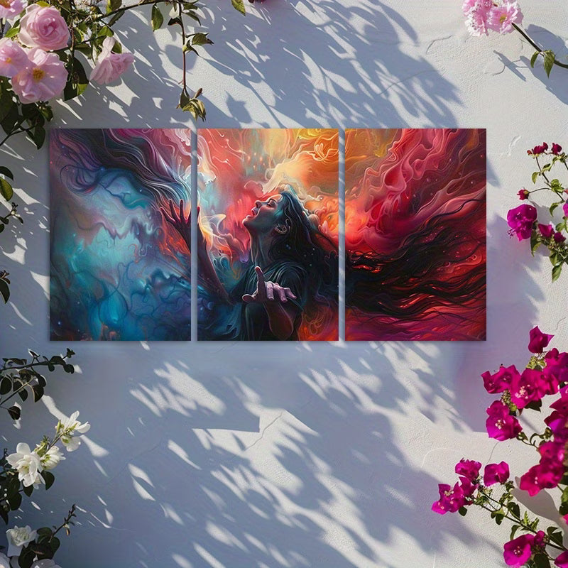 3pcs Abstract Dance Inspired Oil Painting Style Wall Art Set Canvas Framed 50x70cm - High Quality Print 100% Australian Made Wall Canvas Ready to Hang - Bella Home Decor