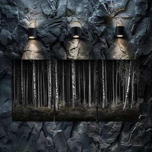 3pcs Dark Forest Dense Trees Design Wall Art Set Canvas Framed 40x60cm - High Quality Print 100% Australian Made Wall Canvas Ready to Hang