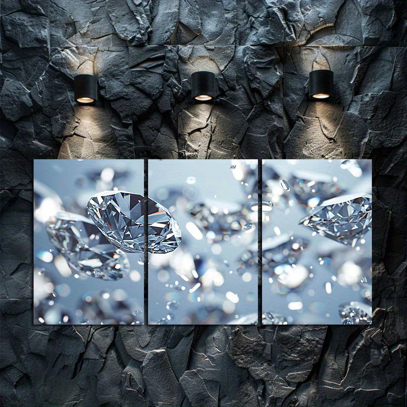 3pcs Luxurious Diamond Underwater Treasures Wall Art Set Canvas Framed 40x60cm - High Quality Print 100% Australian Made Wall Canvas Ready to Hang