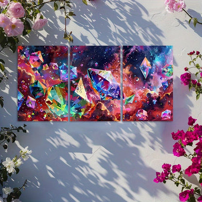 3pcs Luxurious Starry Sky Diamond Wall Art Set Canvas Framed 50x70cm - High Quality Print 100% Australian Made Wall Canvas Ready to Hang