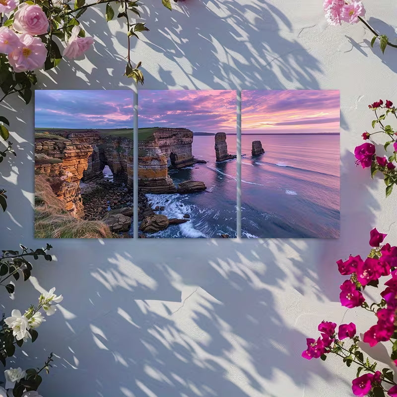 3pcs Dord Holmes Beach Sunset Wall Art Set Canvas Framed 50x70cm - High Quality Print 100% Australian Made Wall Canvas Ready to Hang - Bella Home Decor
