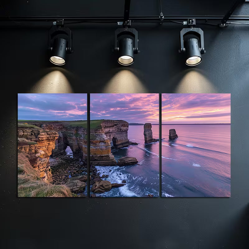 3pcs Dord Holmes Beach Sunset Wall Art Set Canvas Framed 50x70cm - High Quality Print 100% Australian Made Wall Canvas Ready to Hang - Bella Home Decor