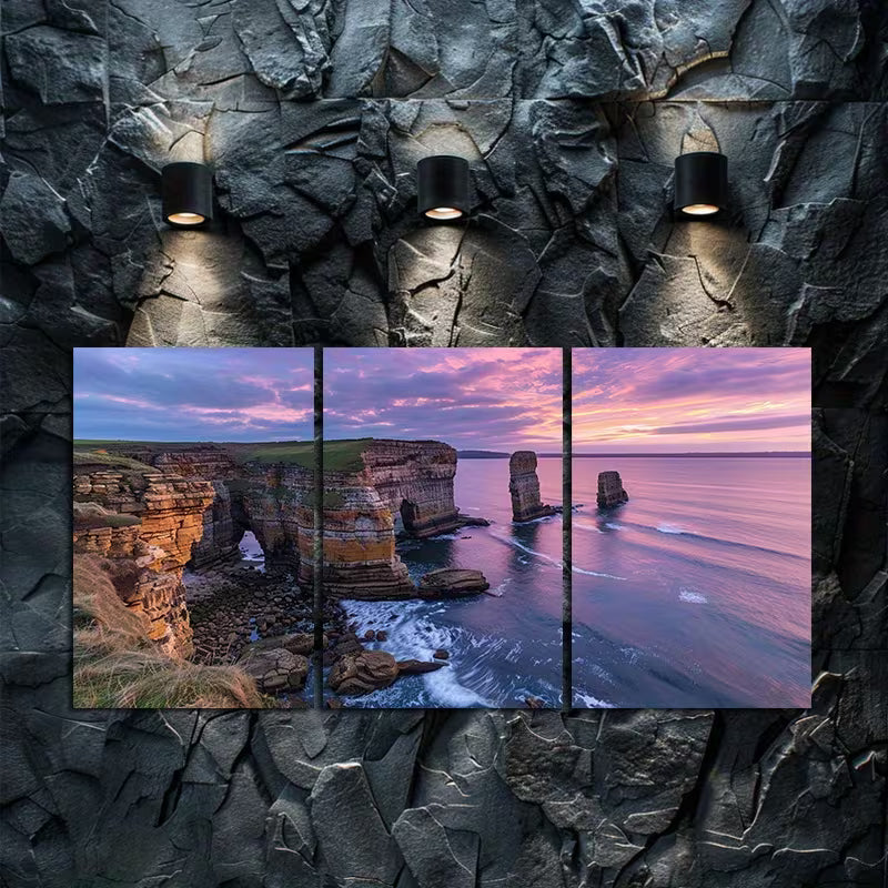 3pcs Dord Holmes Beach Sunset Wall Art Set Canvas Framed 50x70cm - High Quality Print 100% Australian Made Wall Canvas Ready to Hang - Bella Home Decor