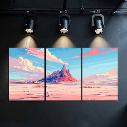 3pcs Unique Pink Landscape Design Wall Art Set Canvas Framed 40x60cm - High Quality Print 100% Australian Made Wall Canvas Ready to Hang