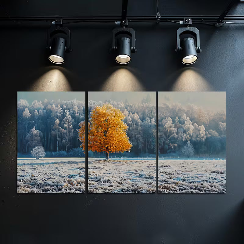 3pcs Frost covered Grassland with Trees Wall Art Set Canvas Framed 40x60cm - High Quality Print 100% Australian Made Wall Canvas Ready to Hang - Bella Home Decor
