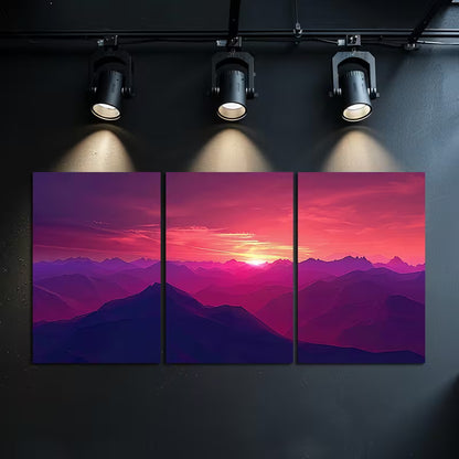 3pcs Activity in Andes Mountains At Sunset Wall Art Set Canvas Framed 60x90cm - High Quality Print 100% Australian Made Wall Canvas Ready to Hang - Bella Home Decor