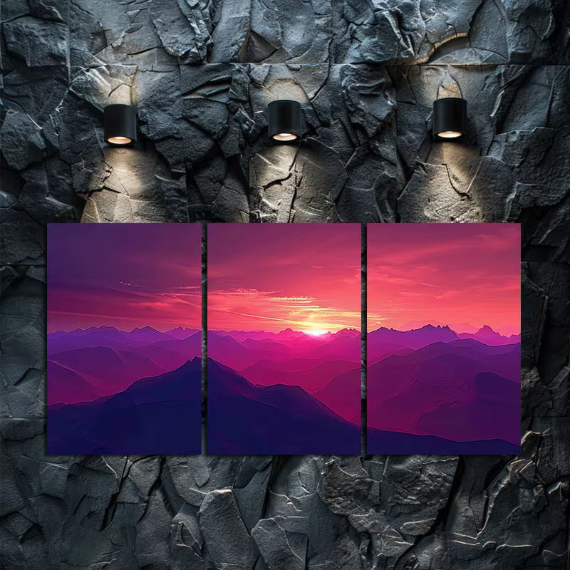 3pcs Activity in Andes Mountains At Sunset Wall Art Set Canvas Framed 50x70cm - High Quality Print 100% Australian Made Wall Canvas Ready to Hang - Bella Home Decor