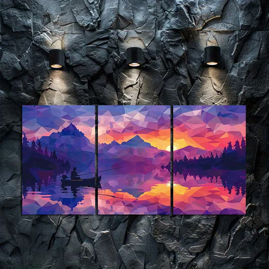 3pcs Abstract Minimalist Landscape with Mountain Wall Art Set Canvas Framed 40x60cm - High Quality Print 100% Australian Made Wall Canvas Ready to Hang