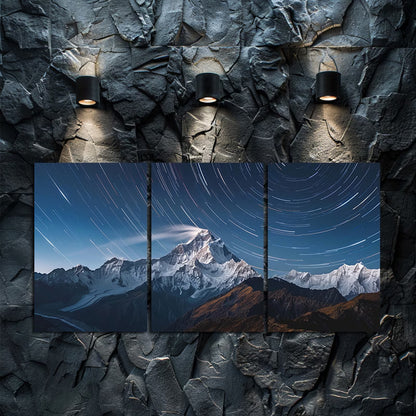 3pcs Starry Night Himalaya Mountain Wall Art Set Canvas Framed 40x60cm - High Quality Print 100% Australian Made Wall Canvas Ready to Hang