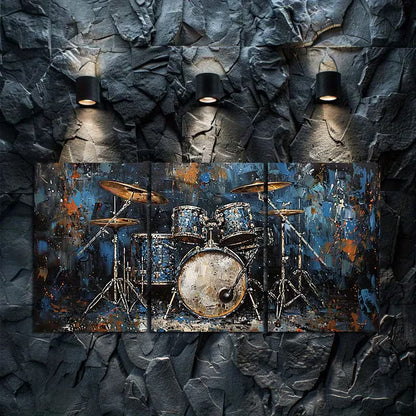 3pcs Passionate Drum Set Oil Painting Wall Art Set Canvas Framed 60x90cm - High Quality Print 100% Australian Made Wall Canvas Ready to Hang
