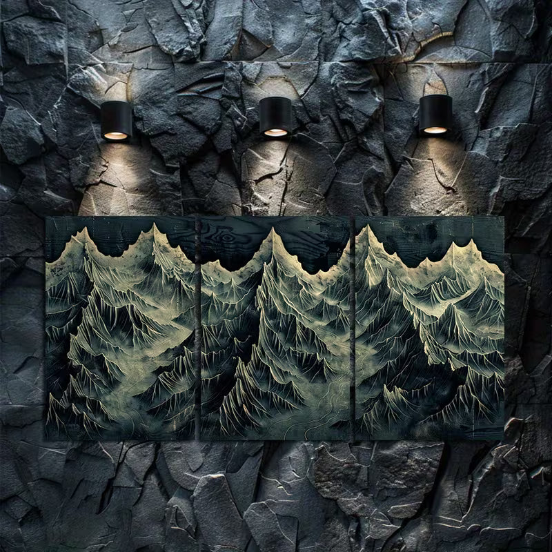 3pcs Thousand Mile of Mountains Wall Art Set Canvas Framed 40x60cm - High Quality Print 100% Australian Made Wall Canvas Ready to Hang
