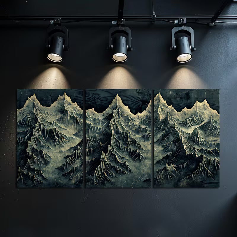 3pcs Thousand Mile of Mountains Wall Art Set Canvas Framed 50x70cm - High Quality Print 100% Australian Made Wall Canvas Ready to Hang