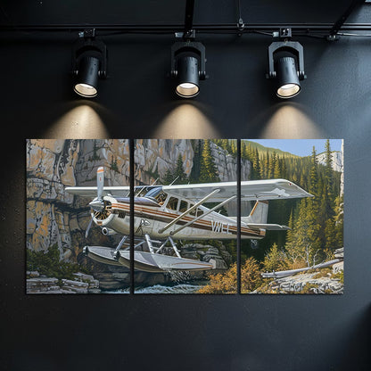 3pcs Oil Painting Alpine wing mounted flight Wall Art Set Canvas Framed 50x70cm - High Quality Print 100% Australian Made Wall Canvas Ready to Hang