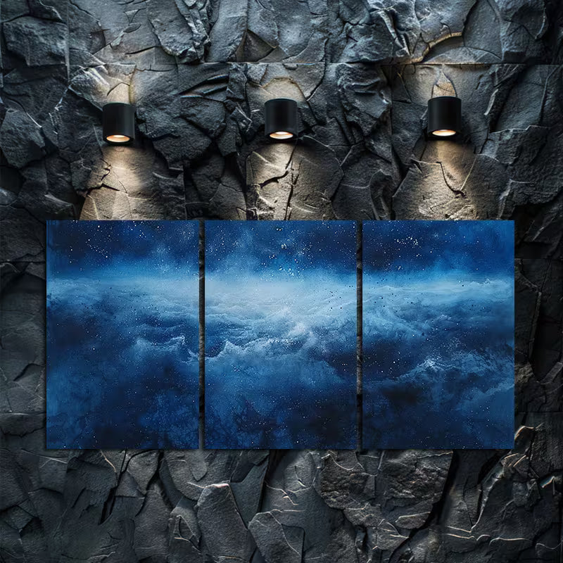 3pcs Abstract Sky and Clouds Oil Painting Wall Art Set Canvas Framed 50x70cm - High Quality Print 100% Australian Made Wall Canvas Ready to Hang - Bella Home Decor