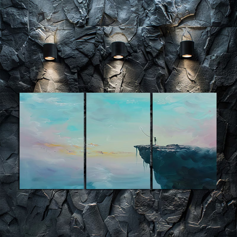 3pcs Oil Painting Bungee Jumping Wall Art Set Canvas Framed 50x70cm - High Quality Print 100% Australian Made Wall Canvas Ready to Hang