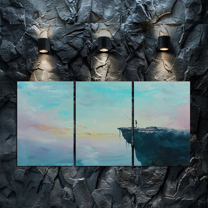 3pcs Oil Painting Bungee Jumping Wall Art Set Canvas Framed 50x70cm - High Quality Print 100% Australian Made Wall Canvas Ready to Hang