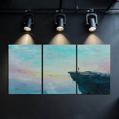 3pcs Oil Painting Bungee Jumping Wall Art Set Canvas Framed 60x90cm - High Quality Print 100% Australian Made Wall Canvas Ready to Hang