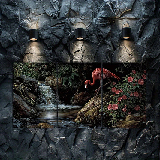3pcs Flamingo Tropical Nature Scene Wall Art Set Canvas Framed 50x70cm - High Quality Print 100% Australian Made Wall Canvas Ready to Hang