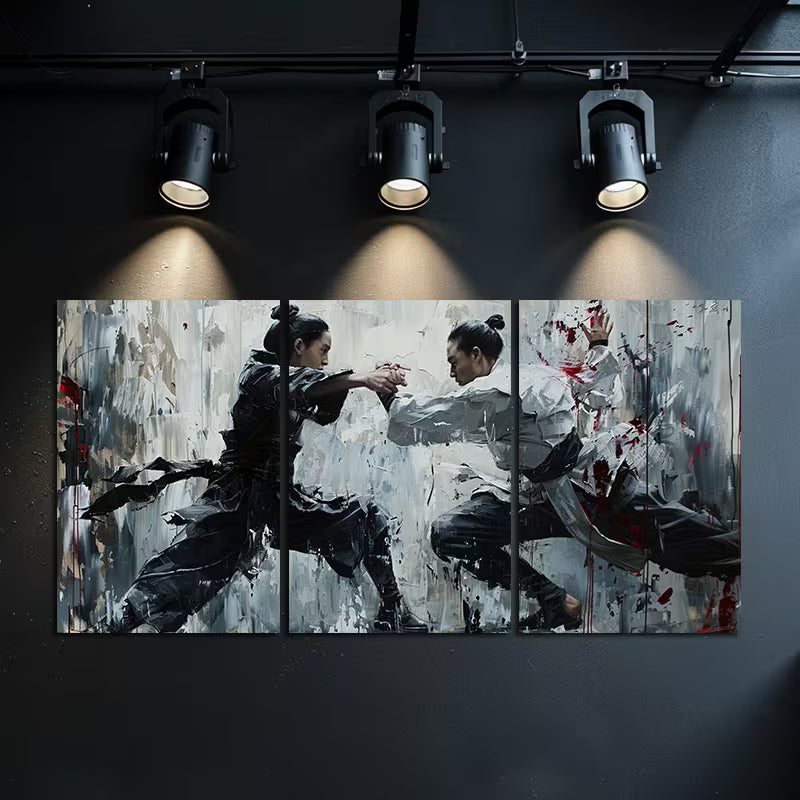 3pcs Classic Movements of Chinese Dance Wall Art Set Canvas Framed 50x70cm - High Quality Print 100% Australian Made Wall Canvas Ready to Hang - Bella Home Decor