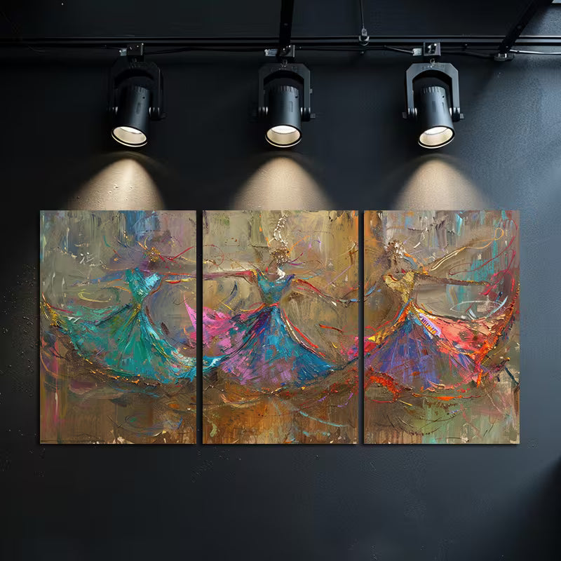3pcs Chinese Dance Inspired Painting Wall Art Set Canvas Framed 50x70cm - High Quality Print 100% Australian Made Wall Canvas Ready to Hang - Bella Home Decor