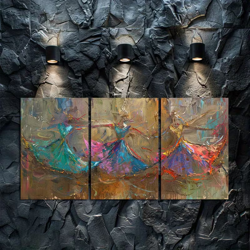 3pcs Chinese Dance Inspired Painting Wall Art Set Canvas Framed 50x70cm - High Quality Print 100% Australian Made Wall Canvas Ready to Hang - Bella Home Decor