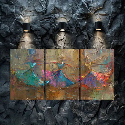 3pcs Chinese Dance Inspired Painting Wall Art Set Canvas Framed 40x60cm - High Quality Print 100% Australian Made Wall Canvas Ready to Hang - Bella Home Decor