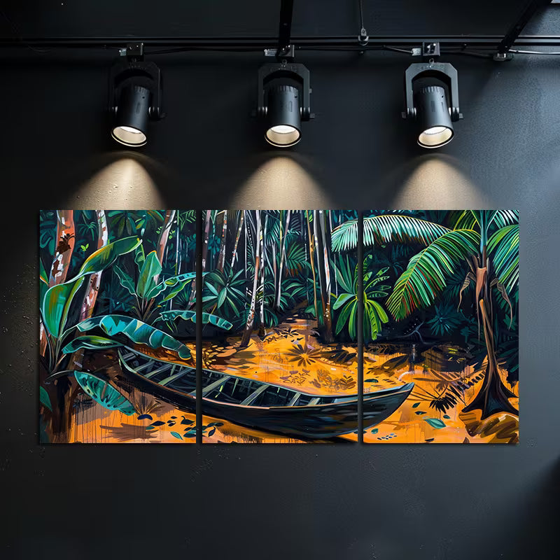 3pcs Congo River Rapids and Rowing Boat Wall Art Set Canvas Framed 40x60cm - High Quality Print 100% Australian Made Wall Canvas Ready to Hang - Bella Home Decor