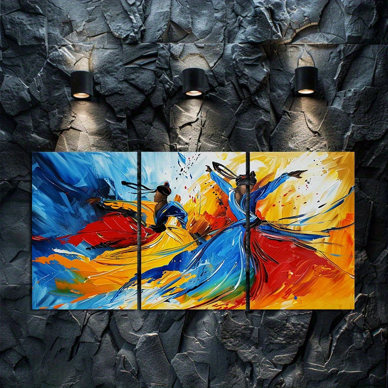 3pcs Dancers by the River Oil Painting Wall Art Set Canvas Framed 60x90cm - High Quality Print 100% Australian Made Wall Canvas Ready to Hang - Bella Home Decor