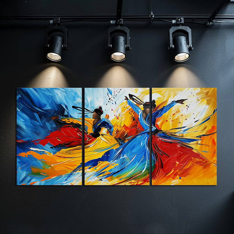 3pcs Dancers by the River Oil Painting Wall Art Set Canvas Framed 40x60cm - High Quality Print 100% Australian Made Wall Canvas Ready to Hang - Bella Home Decor