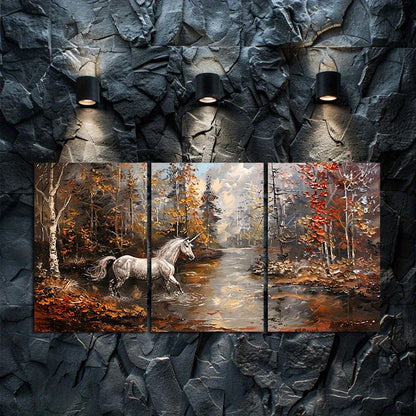 3pcs Dreamy Magical Unicorn Paintings Wall Art Set Canvas Framed 40x60cm - High Quality Print 100% Australian Made Wall Canvas Ready to Hang - Bella Home Decor