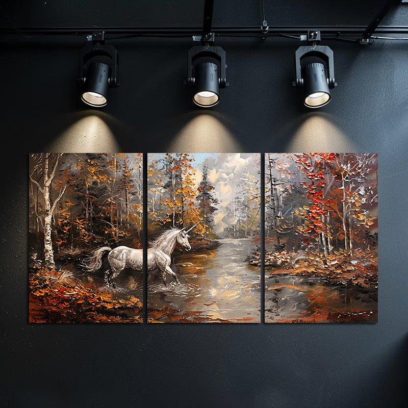 3pcs Dreamy Magical Unicorn Paintings Wall Art Set Canvas Framed 40x60cm - High Quality Print 100% Australian Made Wall Canvas Ready to Hang - Bella Home Decor