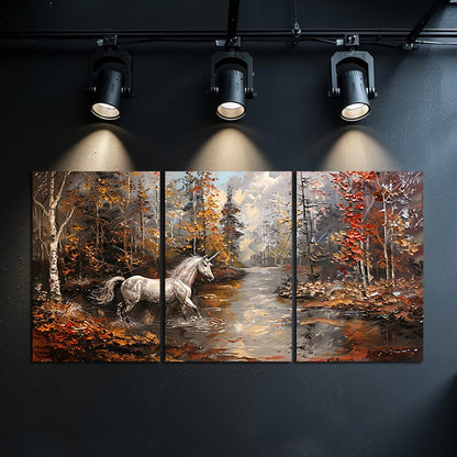 3pcs Dreamy Magical Unicorn Paintings Wall Art Set Canvas Framed 40x60cm - High Quality Print 100% Australian Made Wall Canvas Ready to Hang - Bella Home Decor