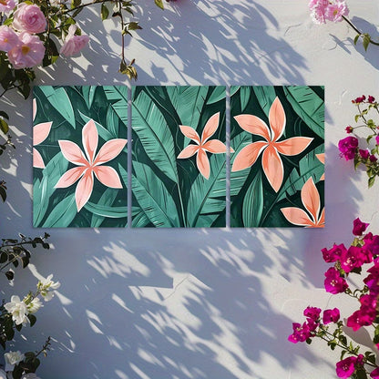 3pcs European Classical Retro Scenery Flower Wall Art Set Canvas Framed 60x90cm - High Quality Print 100% Australian Made Wall Canvas Ready to Hang