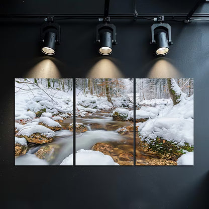 3pcs Charming Snow-Covered Landscape Wall Art Set Canvas Framed 50x70cm - High Quality Print 100% Australian Made Wall Canvas Ready to Hang - Bella Home Decor
