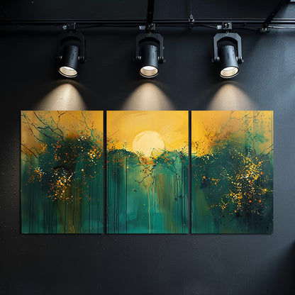 3pcs Flowers and Moon on a Tranquil Spring Night Wall Art Set Canvas Framed 40x60cm - High Quality Print 100% Australian Made Wall Canvas Ready to Hang - Bella Home Decor