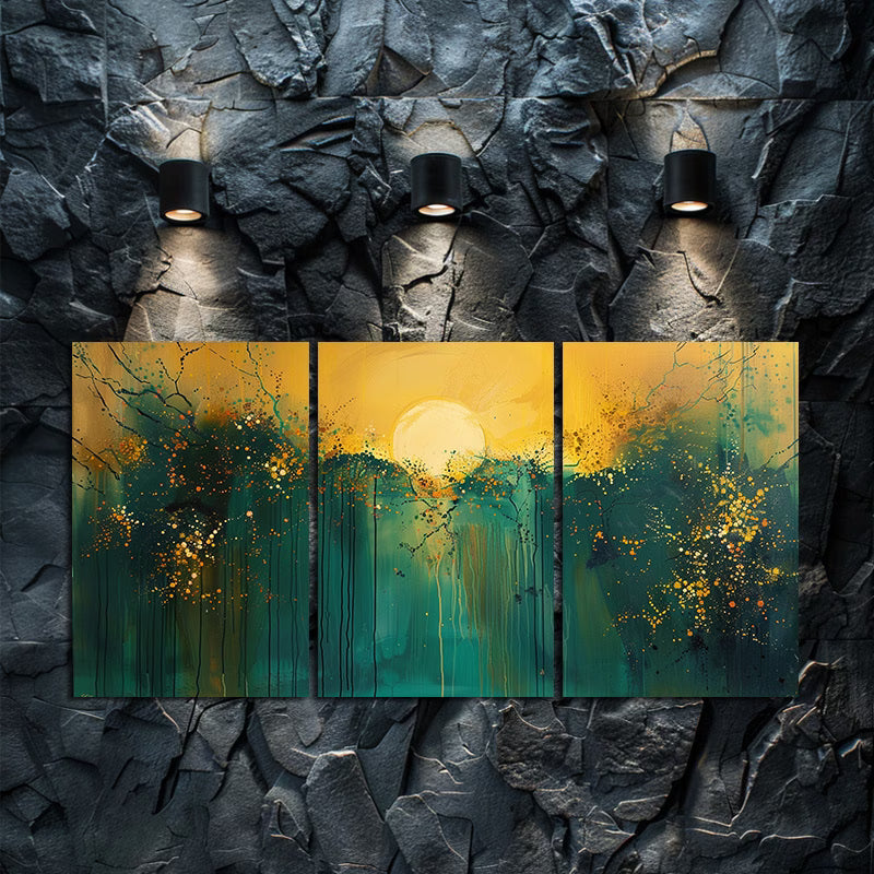 3pcs Flowers and Moon on a Tranquil Spring Night Wall Art Set Canvas Framed 40x60cm - High Quality Print 100% Australian Made Wall Canvas Ready to Hang - Bella Home Decor
