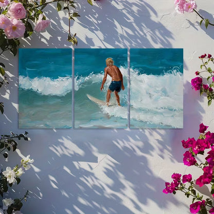 3pcs Ultimate Excitement Brought By Surfing Wall Art Set Canvas Framed 40x60cm - High Quality Print 100% Australian Made Wall Canvas Ready to Hang
