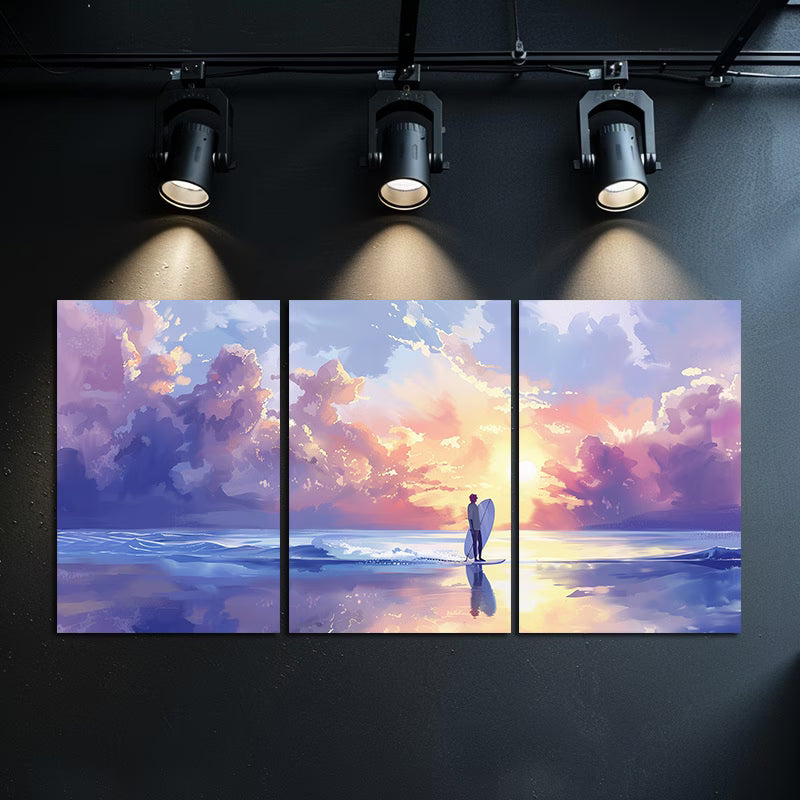 3pcs Challenge Your Limits with Surfing Wall Art Set Canvas Framed 60x90cm - High Quality Print 100% Australian Made Wall Canvas Ready to Hang - Bella Home Decor