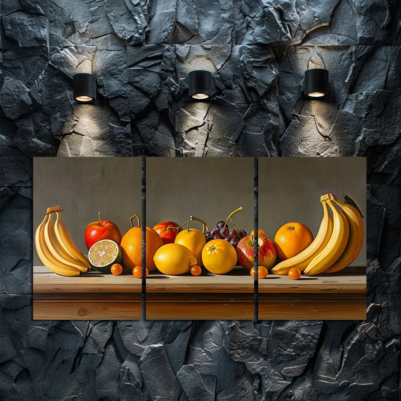 3pcs Fruit-Themed Oil Painting Wall Art Set Canvas Framed 60x90cm - High Quality Print 100% Australian Made Wall Canvas Ready to Hang - Bella Home Decor