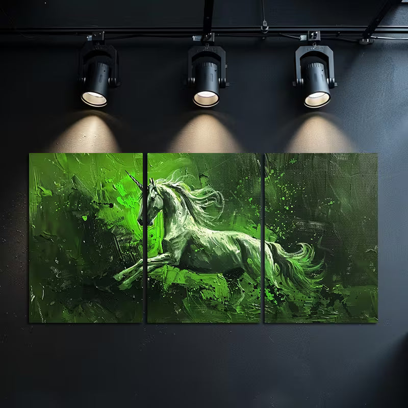 3pcs Artistic Unicorn Oil Painting Wall Art Set Canvas Framed 40x60cm - High Quality Print 100% Australian Made Wall Canvas Ready to Hang - Bella Home Decor