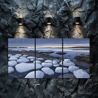 3pcs Iceberg Stands Proudly By The North Pole Wall Art Set Canvas Framed 50x70cm - High Quality Print 100% Australian Made Wall Canvas Ready to Hang