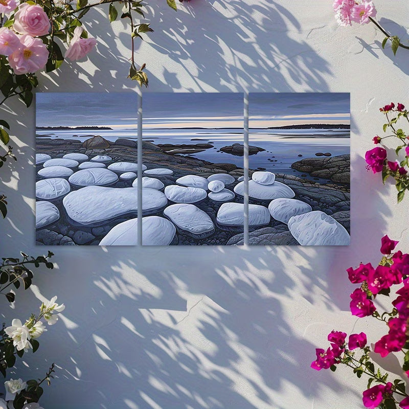 3pcs Iceberg Stands Proudly By The North Pole Wall Art Set Canvas Framed 40x60cm - High Quality Print 100% Australian Made Wall Canvas Ready to Hang