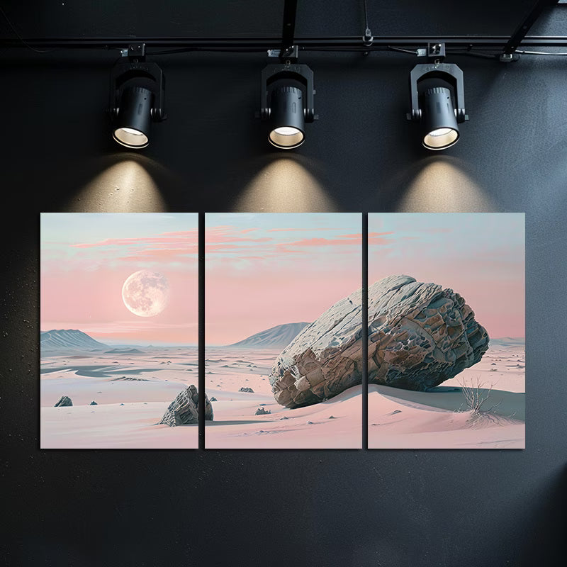 3pcs Qinghai Desert and Gobi Rocks Wall Art Set Canvas Framed 60x90cm - High Quality Print 100% Australian Made Wall Canvas Ready to Hang